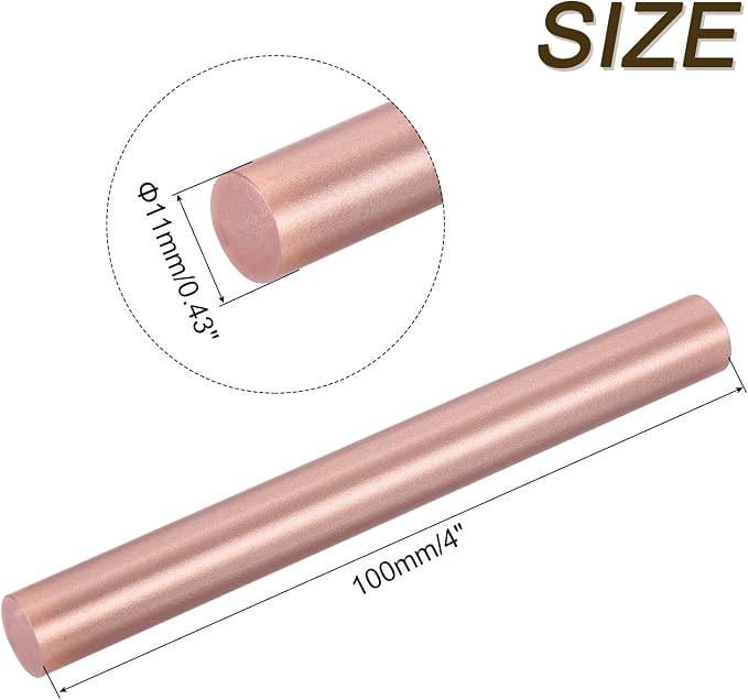 uxcell 30pcs Mini Hot Glue Gun Sticks 4-inch x 0.43-inch High Sticky Large Hot Glue Sticks for Glue Gun, Rose Gold