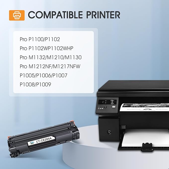 85A CE285A Black Toner Cartridge for HP LaserJet P1102w M1212nf P1100 Toner | Compatible for HP LaserJet Pro P1102w MFP M1212nf M1217nfw P1102 P1109w P1100 M1132 M1210 1102w M1130 Printer Ink (2-Pack)