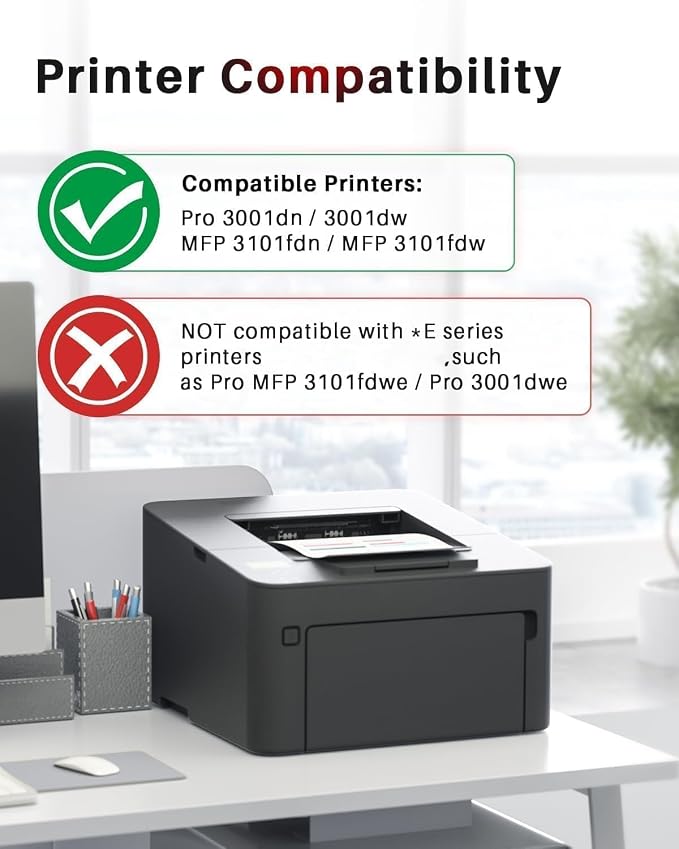 138X Black Toner Cartridge Compatible for HP W1380X 3001dw 3101fdw, 2 Pack | With Chip, Use with HP LaserJet Pro 3001dw 3001fdw MFP 3101fdw, High Yield 138X 138A Toner Ideal for Office & School Use