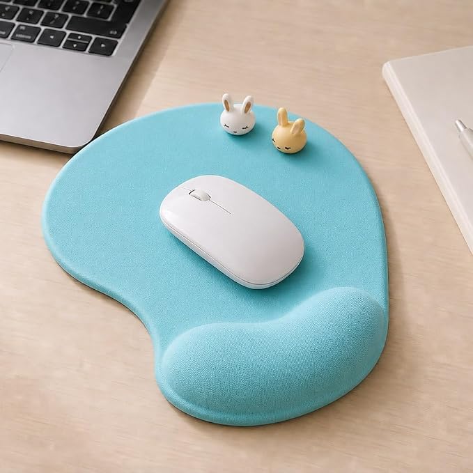 Office Mousepad with Gel Wrist Support - Ergonomic Gaming Desktop Mouse Pad Wrist Rest - Design Gamepad Mat Rubber Base for Laptop Computer -Silicone Non-Slip Special-Textured Surface (05LakeGreen)