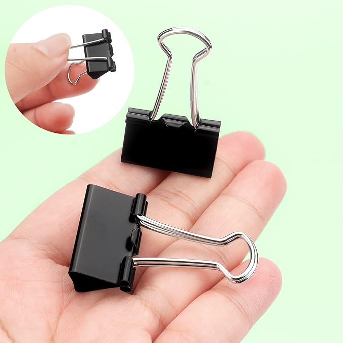 ZZTX 36 Pack Binder Clips 1.0 Inches Black | Paper Clamps Clips, Durable steel, Rust-resistant, Strong spring