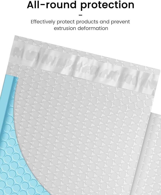 GSSUSA Light Blue Bubble Mailers 6x10" 600 Pack Padded Envelopes Self Seal | 6x9" Usable Size, Shipping Bags for Jewelry Makeup, Strong Adhesion, Tear Proof Waterproof, Small Business Package Supplies