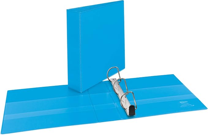 Avery® Heavy-Duty View 3 Ring Binder, 2" Rings, 1 Light Blue Binder | For Heavy School, Home and Office Use, DuraHinge Tear-Resistant Spine, DuraEdge Split-Resistant Sides, Nonstick Pockets