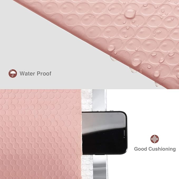 GSSUSA Bubble Mailers 6x10 Inches Padded Envelopes 50 Pack Usable Size 6x9" Small Envelope Bags Shipping Bag Bulk Pack Self Seal Package Mail Packing Business Supplies, Light Pink