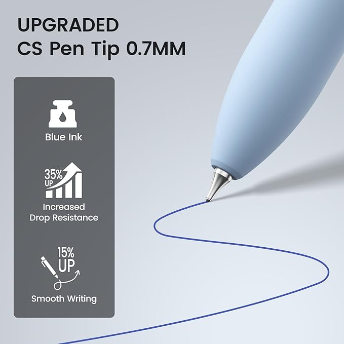 16 Pack Blue Gel Pens with Fidget, 0.7mm Blue Ink Quick-Drying | Fine Point Smooth Writing - Stress Relief Retractable, Soft Grip Cute Pen for Journaling, School Office, Gift Vintage Morandi