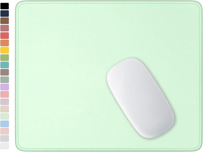 Hsurbtra Mouse Pad, Premium-Textured Square Mousepad 10.2 x 8.3 Inch, Stitched Edge Anti-Slip Waterproof Rubber Pretty Cute Computer Mat for Office Gaming Laptop Women Kids Lake Green
