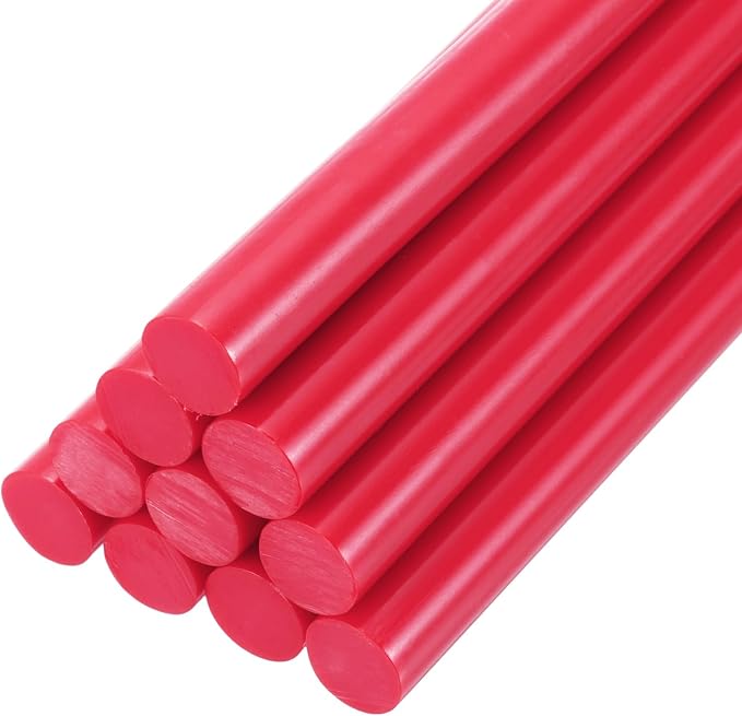 PATIKIL Hot Glue Sticks for Glue Gun, 10 Pcs Colored Hot Melt Adhesive Glue Sticks Bulk for DIY Projects Craft Art Decoration Home Repairs, Rose (7.9" x 0.43")
