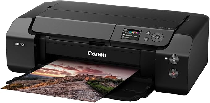 Canon imagePROGRAF PRO-300 Wireless Color Wide-Format Printer, Prints up to 13"X 19", 3.0" LCD Screen with Profession Print & Layout Software and Mobile Device Printing, Black, One Size