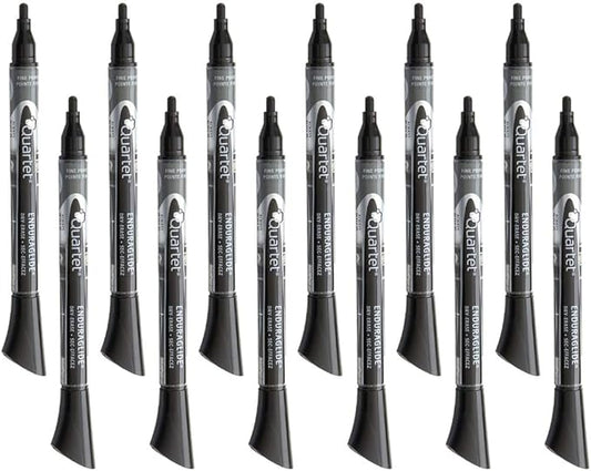 Quartet Dry Erase Markers, Whiteboard Markers, Fine Tip, EnduraGlide, Black, 12 Pack (5001-13M)