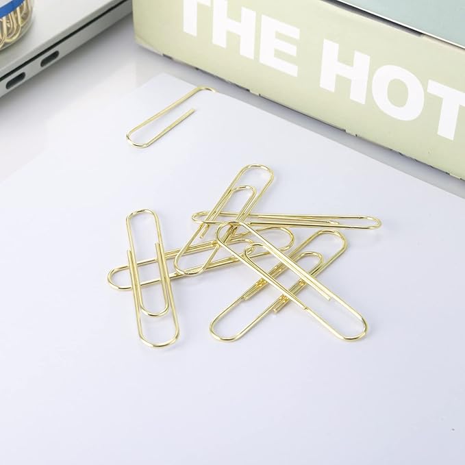 Large Paper Clips, Gold Paper Clips, 2 Inch Paper Clip, Jumbo Paperclips 100/Pack