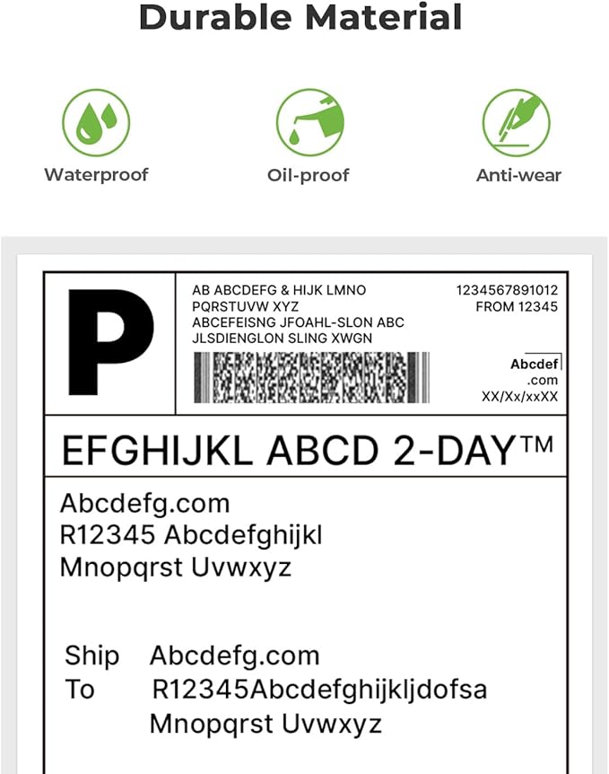 Nelko Genuine 4x6 Direct Thermal Shipping Label (Pack of 500 Fan-Fold Labels), 4x6 Thermal Labels for Nelko PL70E Shipping Label Printer, Perforated and Strong Adhesive, Commercial Grade