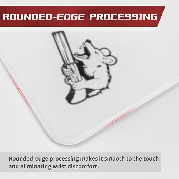 Glass Gaming Mouse Pad 320mm x 360mm FPS Game Special Tempered Glass Durable 3mm Thickness Accurately and Quickly Shoot Opponents (320mm x 360mm, White)