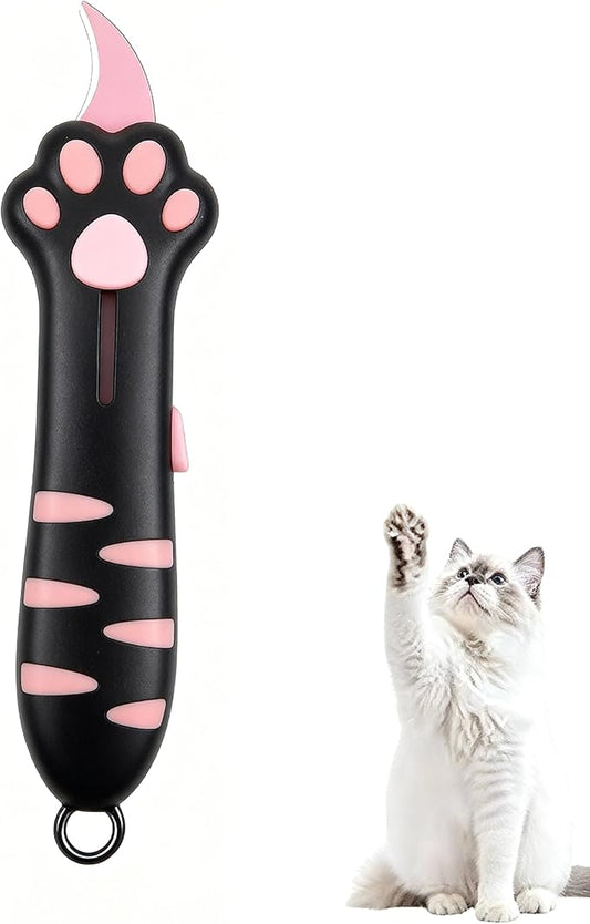 Cat Paw Box Cutter 2026 Retractable Cat Box Cutter with Cute Paw-Shaped Handle, Cat Box Paper Cutter Multifunctional Utility Knife for Effortlessly Opening Boxes, Cartons, Packages and Sealing Tape