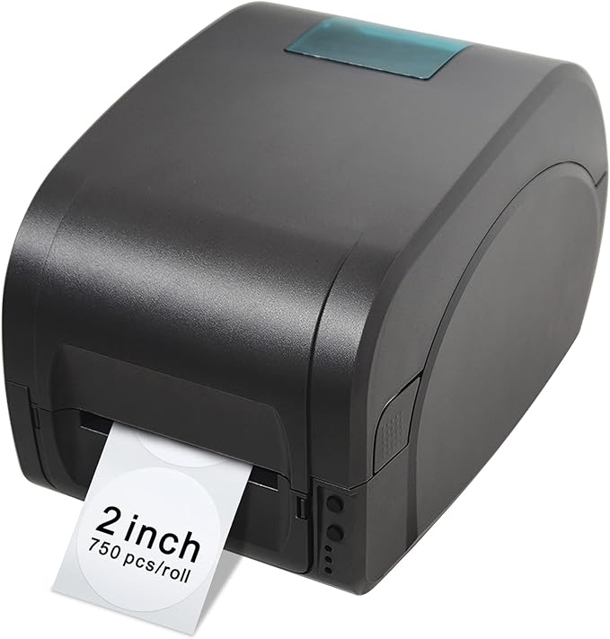 Hybsk 750pcs 2 inch Circle Color Direct Thermal Stickers Round Custom Thermal Labels for Barcodes,Name Tag,DIY Logo Design,QR Code,Inventory– Compatible with Zebra,Rollo and More (2 inch,White)