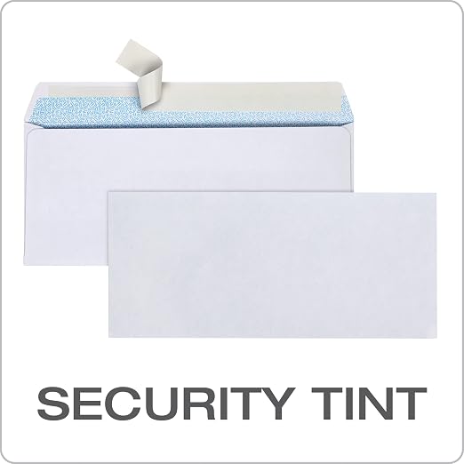 Columbian #9 Security Envelopes, No Window, Self Seal, for Invoices & QuickBooks Statements, 3-7/8 x 8-7/8 Inches, 24 lb White, 500/Box (COLO183) (Pack of 5)