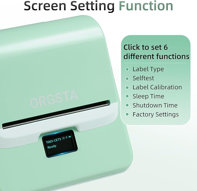 ORGSTA Label Maker with Tape, T003 Thermal Label Maker, 3.15 Inch Bluetooth Label Printer Compatible with Phone & PC, Sticker Printer Barcode Thermal Maker for Small Business, Home, School