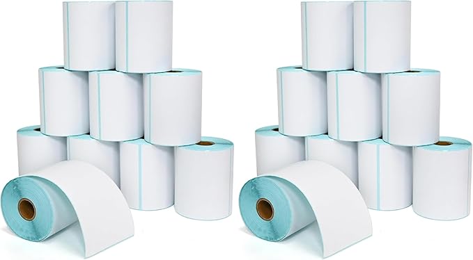 L LIKED 2500 PCS 4"x6" Thermal Shipping Labels, 250 Labels/Roll, White Perforated & Strong Adhesive Direct Thermal Labels, Compatible with Zebra, Rollo (10 Rolls) (Pack of 2)