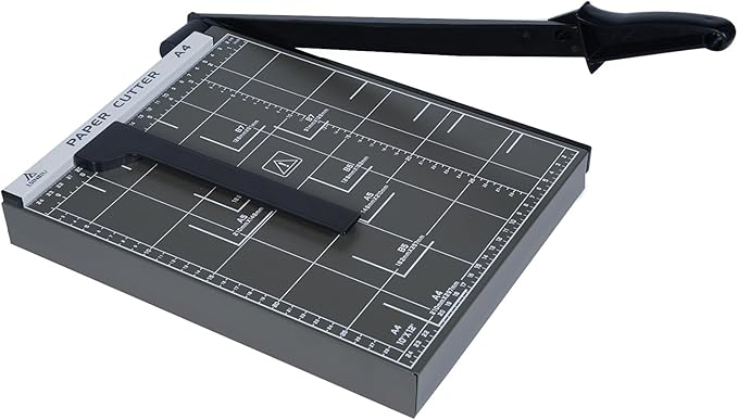 Guillotine Paper Cutter, 12" Cut Length Paper Trimmer with Sharp Blade and Metal Base, 12 Sheets Capacity with Safety Guard, Precision paper slicer for Cutting Paper, Card,Photos,Vinyl