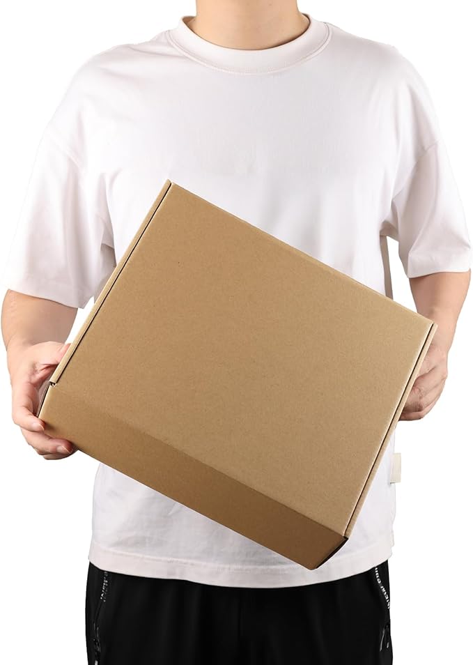 12x10x4 inch Shipping Boxes Set of 15 Brown, Inner Size 11.6x9.6x1.6 inch Cardboard Box Mailers for Small Business Packaging Mailing or Gift Wrapping Giving