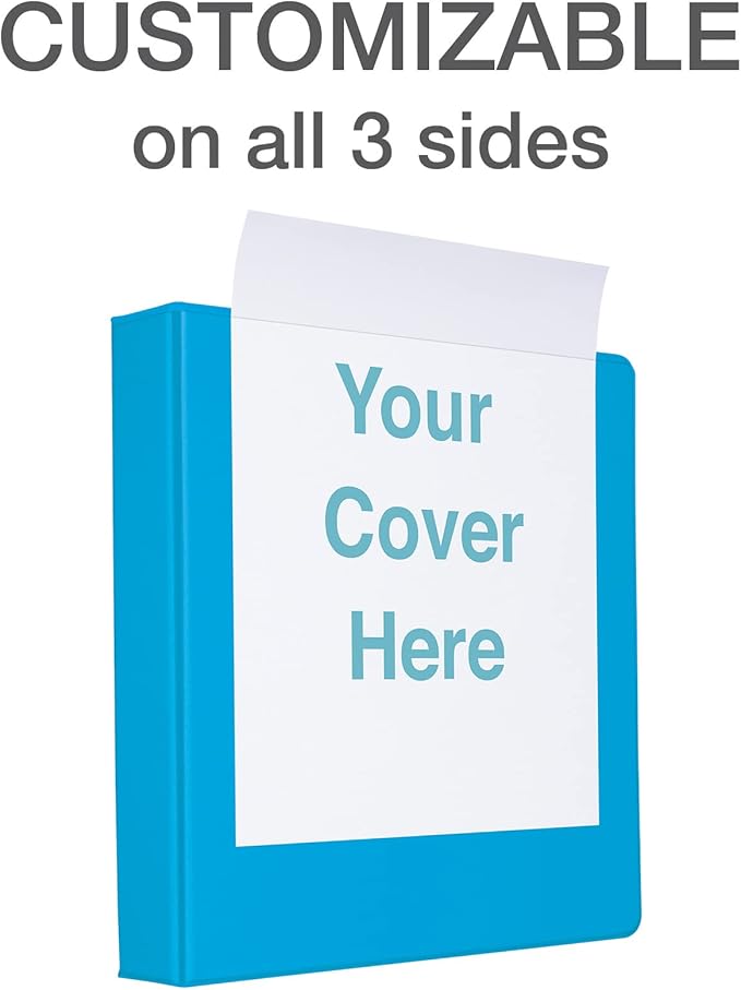 Oxford 3 Ring Binders, Binders for School and Office, Durable 2 inch D Rings, Holds 540 Sheets, ClearVue Presentation Binder, Blue, 4PK
