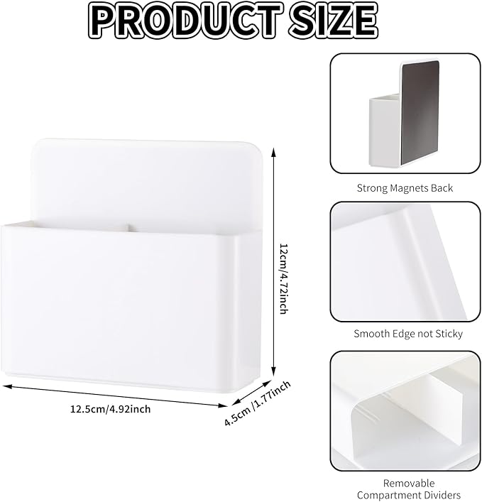 Camelmother 2Magnetic Marker Holder For Whiteboard Dry Erase Marker Holder For Office Refrigerator Fridge Classroom Must (White)
