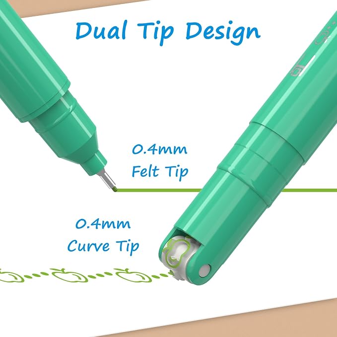 AECHY Dual Tip Curve Highlighter Pens, 18 Patterns, 18 Colors, 18 Pack | Fine Tip Marker Pens with Curve Pattern Roller for Aesthetic Journaling, Bullet Journals, Card Making, Crafts &Creative Gifts