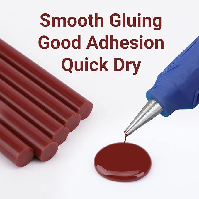 72 Pack Wine Red Hot Glue Sticks Bulk, 4" Long x 0.43" Dia Dent Repair Tool EVA Colored Hot Melt Adhesive for Car DIY Art Craft General Repairs