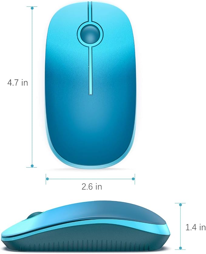 VssoPlor Wireless Mouse, 2.4G Slim Computer Laptop Mouse, Gradient Blue | Portable Mouse, Plug & Play USB Nano Receiver, Quiet Silent Optical Mice for Notebook, PC, Laptop, Computer, Windows, Mac