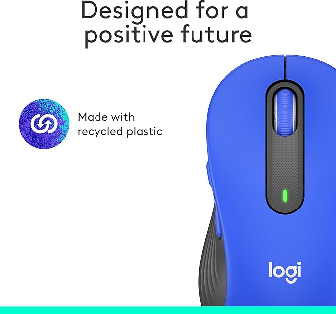 Logitech Signature M650 L Full Size Wireless Mouse - for Large Sized Hands, 2-Year Battery, Silent Clicks, Customizable Side Buttons, Bluetooth, for PC/Mac/Multi-Device/Chromebook - Classic Blue