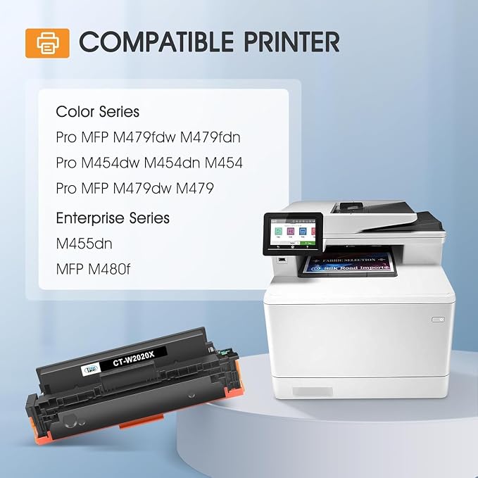 414X Toner Cartridges 4 Pack High Yield for HP 414A 414 W2020X MFP M479fdw | Compatible for HP Color LaserJet Pro MFP M479fdw M479dw M479fdn M479 M454dw M454dn M455dn M454 M480f Printer Ink B/C/Y/M