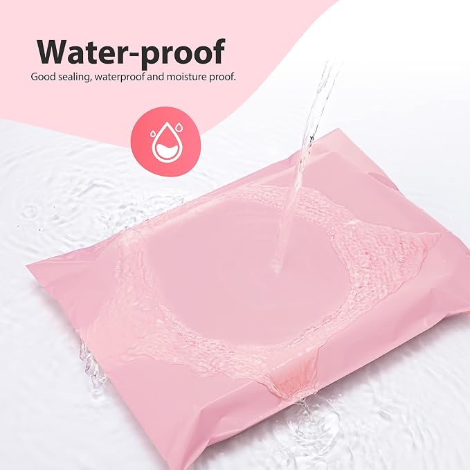 Fuxury Large Poly Mailers 19x24" 500 Pcs,Shipping Bags for Clothing | Waterproof Self Seal Mailing Envelopes,Strong Adhesive Packaging Mailers Poly Bag For Books Clothes Business,Light Pink