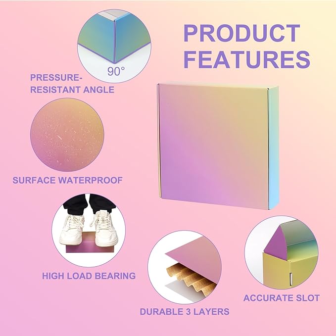 Shipping Boxes for Packaging, 8x8x2 Inches Corrugated Cardboard Boxes, Mailing Boxes for Small Business(15 Pack, Colorful)