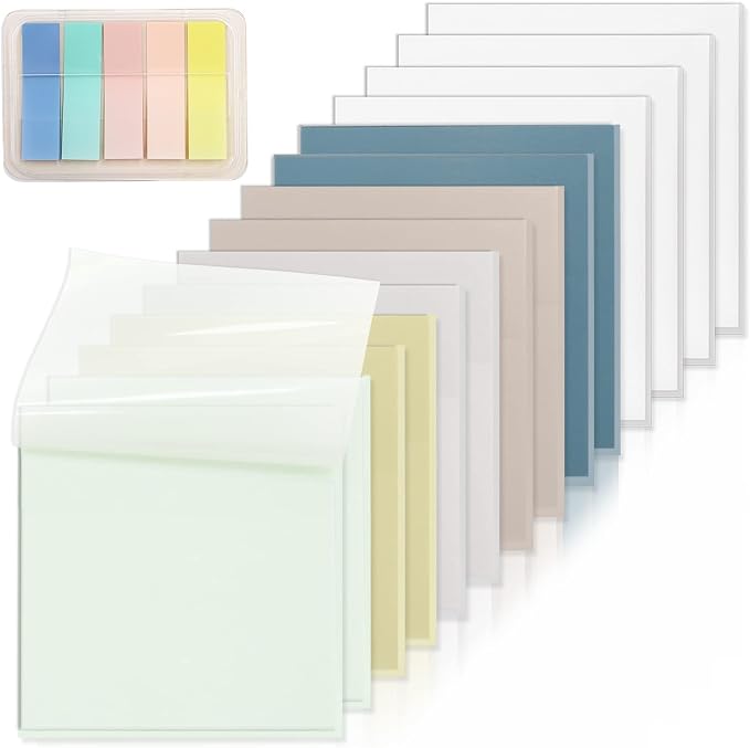 800 Sheets Transparent Sticky Notes 3" X 3" for School Office Supplies | Clear Translucent Self-Adhesive Sticky Notes for Back to School & Office Supplies, See Through Reveals Underlying Bible Text