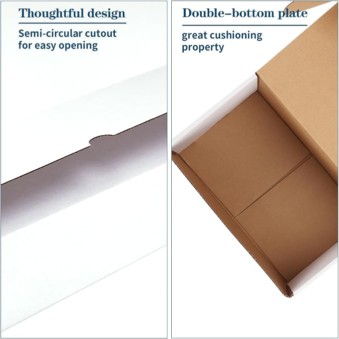 ZBEIVAN 10x8x8 White Small Shipping Boxes, 15 Packs Corrugated Cardboard Mailer Boxes for Packaging Small Business Mailing Gifts Wrap Boxes with Lids