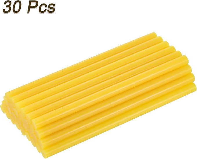 uxcell 30pcs Full Size Hot Glue Gun Sticks 8-inch x 0.43-inch High Sticky Large Hot Glue Sticks for Glue Gun, Yellow