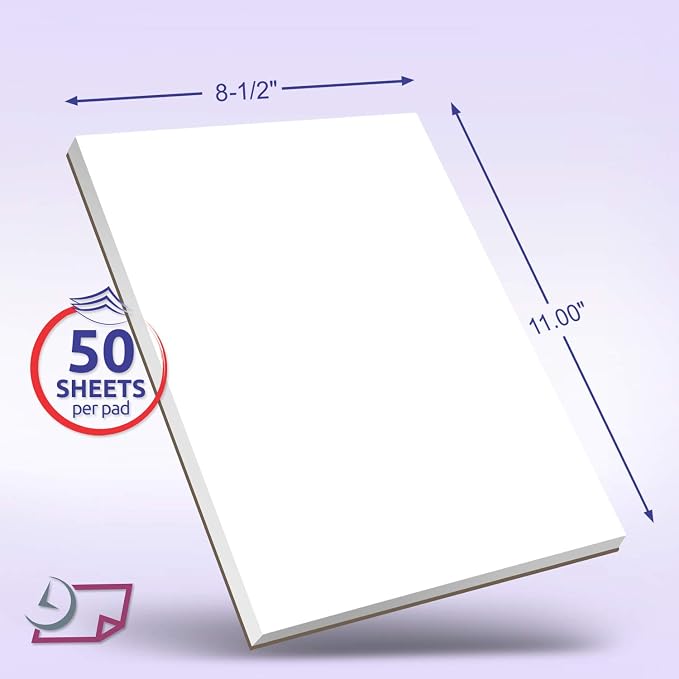 NextDayLabels Memo Pads - Note Pads - Scratch Pads - Writing pads - 10 Pads with 50 sheets in Each Pad (8-1/2 x 11)
