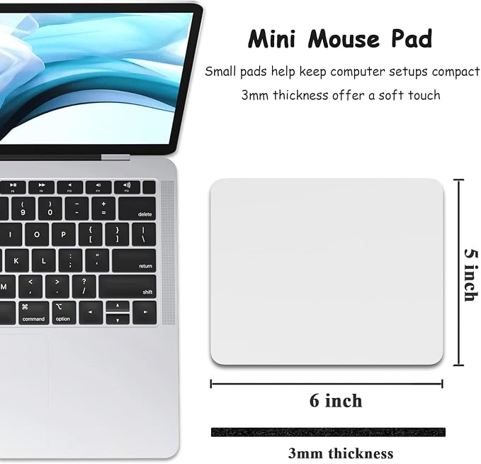 Dapesuom Small Mouse Pad, 5 x 6 Inch Thick Rubber Premium-Textured Non-Slip Portable & Washable Mini Mouse Mat for Women Wireless Laptops Keyboard Tray Gaming Work Computer Office Travel, Space Gray