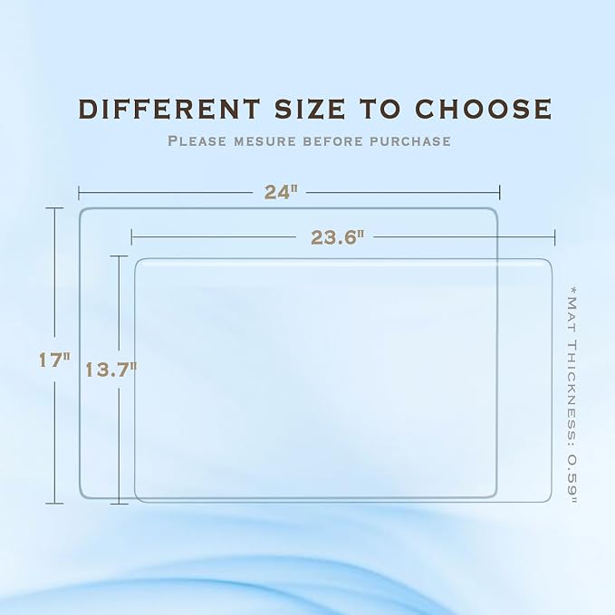 Clear Desk Mat, Clear Desk Pad 24 x 17 in, Desk Protector Mat for Writing & Working, Table Protector Anti-Water & Heat Resistant, for Home & Office, RBDM02T