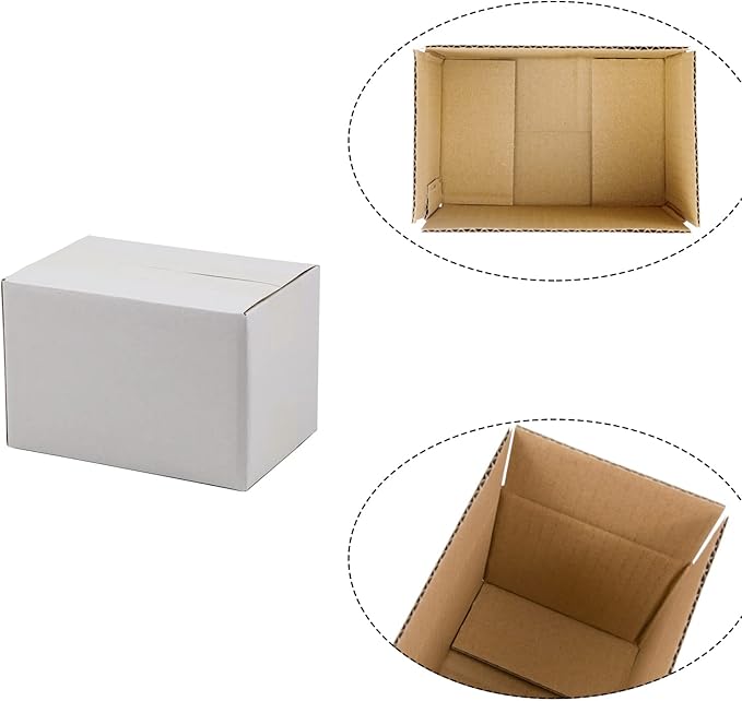 White Shipping Boxes 11x6x6 Inches Small Corrugated Cardboard Boxes, 25 Pack