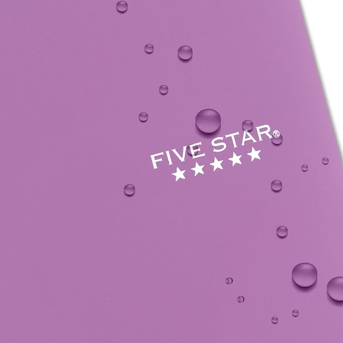 Five Star Spiral Notebook + Study App, 5 Subject, College Ruled Paper, 8-1/2" x 11", 200 Sheets, Fights Ink Bleed, Water Resistant Cover, Amethyst Purple (38748), 1 Count (Pack of 6)