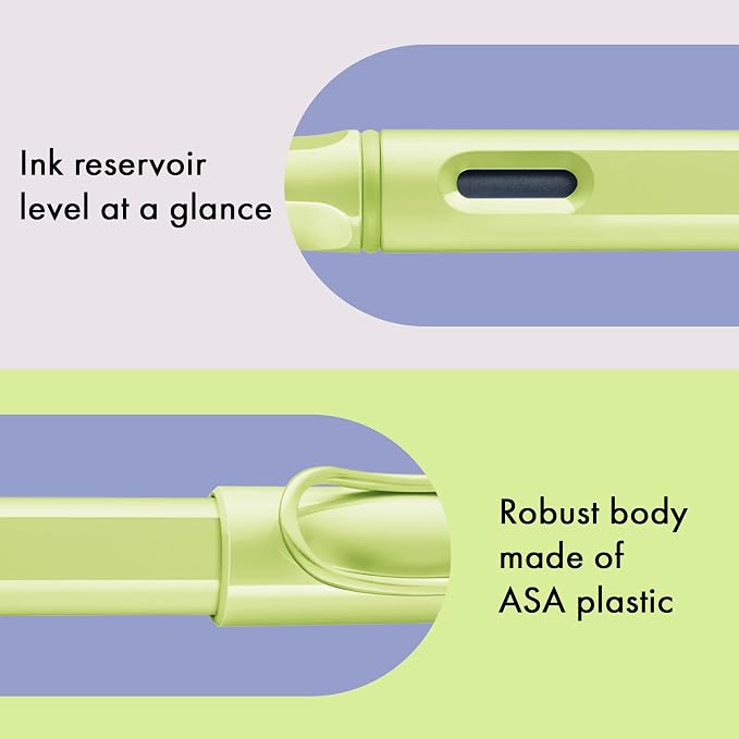 LAMY safari springgreen - Fountain Pen with ergonomic grip & polished steel nib in size EF - ideal for any Writing & Calligraphy - including LAMY T 10 blue cartridge - Right-Handed