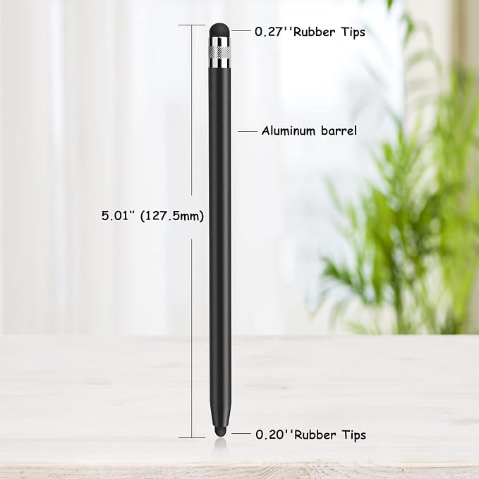 DIGIROOT 4 PCS Universal Stylus, 2-in-1 Stylus Pen for Touchscreen | Metal Barrel, High Sensitivity & Precision, Stylist Pens for All Touch Screens-iPad/iPhone/Samsung/Switch/Android