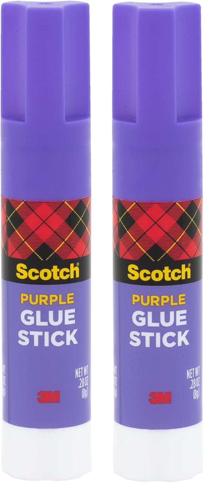 Scotch Purple Glue Stick 6108-2N – .28 Ounce, Acid-Free, Non-Toxic, Dries Clear, Ideal for Paper and Fabric Projects, 2-Pack
