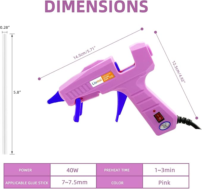 Glue Gun, Hot Glue Gun Kit with 30 Glue Sticks, Mini Hot Melt Glue Gun for Crafts, Mini Craft Glue Guns with Carry Case for School DIY Arts and Home Repair