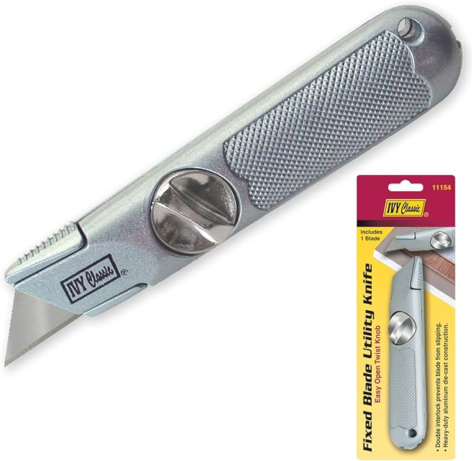 IVY Classic 11154 Hinge-Loc Fixed Utility Knife, 1/Card