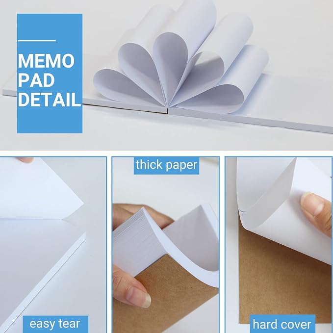 zmybcpack 20 Pack Note Pads Memo Pads 4”x6”- 100 Sheets Each Paper Notepads | Small Memo Scratch Pad Writing pads To Do Grocery List