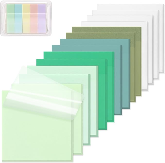 800 Sheets Transparent Sticky Notes 3" X 3" for School Office Supplies | Clear Translucent Self-Adhesive Sticky Notes for Back to School & Office Supplies, See Through Reveals Underlying Bible Text
