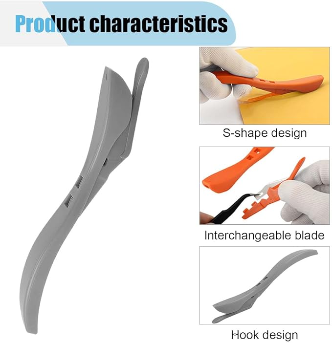 3PCS Wrapping Paper Cutter, Concealed Safety Sliding Cutter, Vinyl Gift Wrap Cutting Tool with Handle, Paper Cutter with Blades for Scrapbooking Christmas Wrap Roll Paper (Grey&White&Orange)