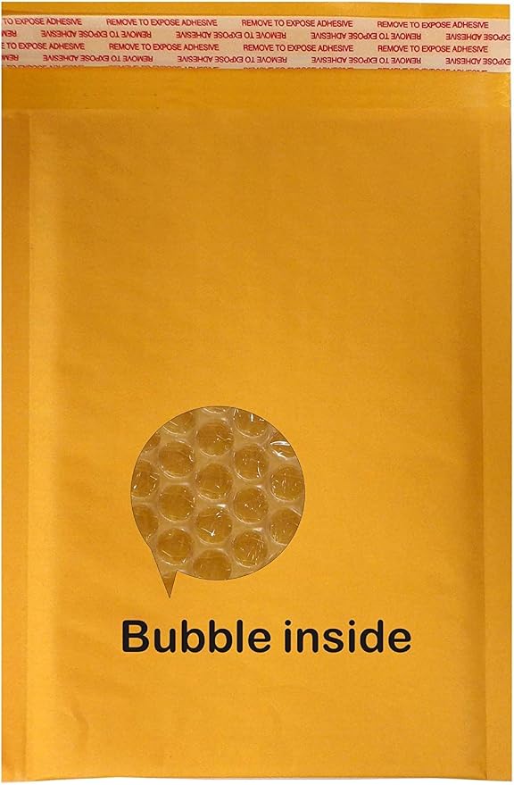 Yens Kraft Bubble Mailers 4x8 500 Pack Usable Space 4x7 | Self Seal Adhesive Shipping Bags, Cushioning Padded Envelopes for Shipping, Mailing, Packaging