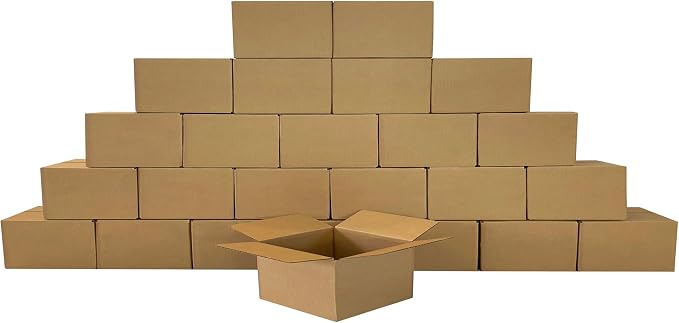 Corrugated Mail & Shipping Boxes, 25 Pack, 12 x 12 x 6 inch